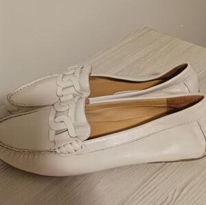Vaneli Leather Cream Loafers